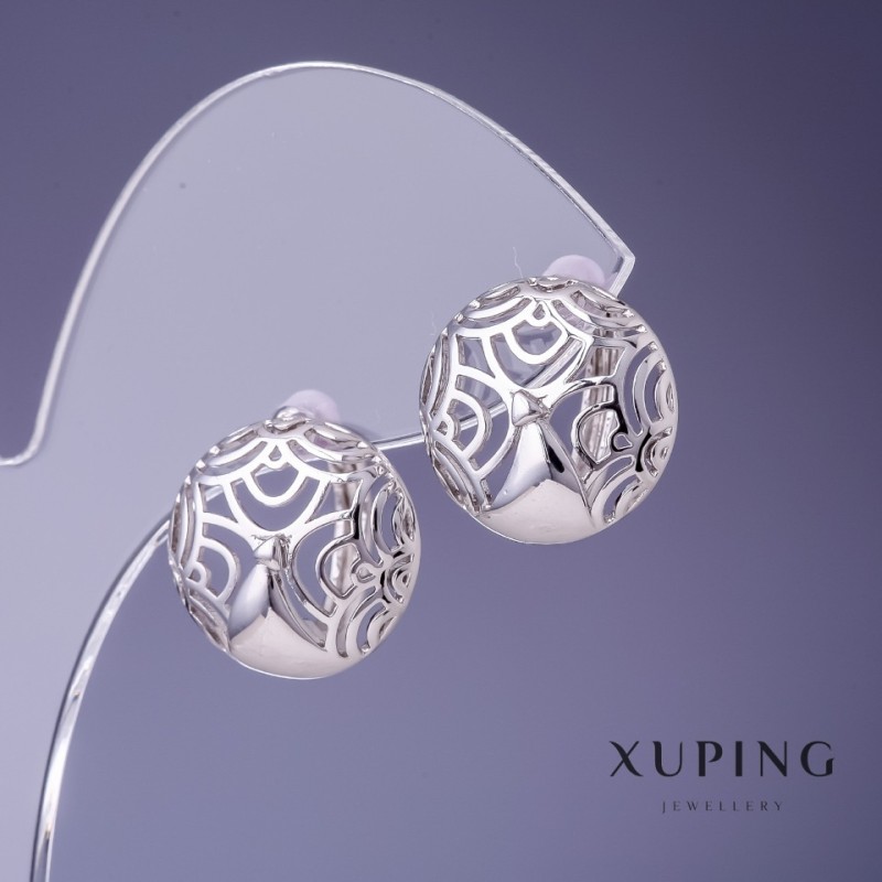 Boucles d'oreilles Xuping 15 mm rhodié