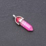 Pendentif hexagonal en agate rose naturelle 41×34×9 mm