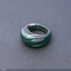 Bague en agate verte, pierre naturelle, hauteur 6,5–15 mm, largeur 4–8 mm, diamètre 19 mm