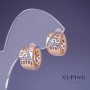Boucles d'oreilles Xuping 14×8 mm doré 18K et strass blancs