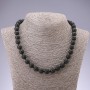 Collier de lave, perles-boules, diamètre 8 mm, longueur 48 cm