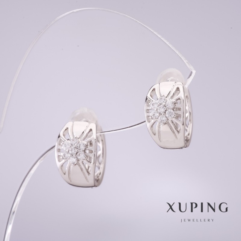Boucles d'oreilles Xuping rhodiées 13x8 mm