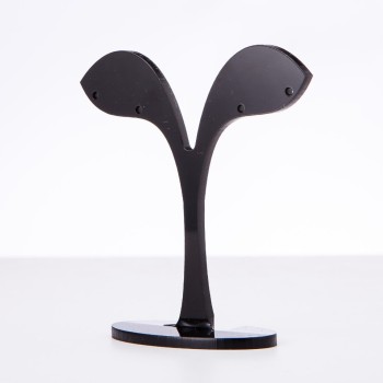 Présentoir pour bijoux en plastique noir, hauteur 8 cm, largeur 8 cm