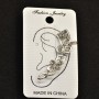 Cuff d'oreille en métal blanc, longueur 45 mm