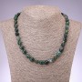Collier en agate mousse taillé, perles de 8–10 mm, longueur 46 cm