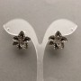 Boucles d'oreilles puces en forme de fleurs, de forme libre, ornées de strass, plaqué argent, 20 mm