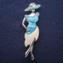 Broche-pendentif «Dame avec nacre et haliotis» 80 × 30 mm +