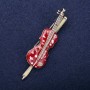 Soldes ! Broche Violon émail Bordeaux métal doré 65×17 mm