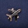 Broche Avion émail couleur noire 45×40 mm métal jaune