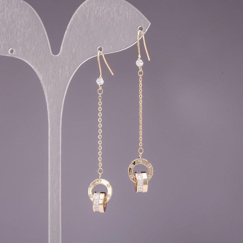 Boucles d'oreilles pendantes 4×60 mm couleur dorée
