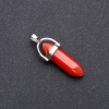 Pendentif œil de chat rouge hexagonal 8×35×41 mm
