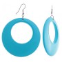 Boucles d'oreilles pendantes en anneaux Congo «turquoise», 75 × 53 mm