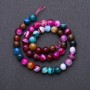 Perles sur fil d'agate multicolores, boule facettée, diamètre 8 mm (±), longueur 38 cm