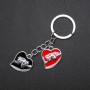 Porte-clé cœur couleur argent, longueur 95 mm