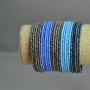 Bracelet en perles de rocaille, forme pince, violet-bleu-gris