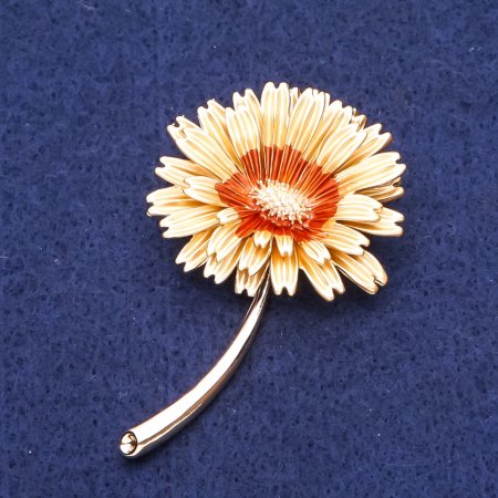 Broche Fleur Marguerite métal doré 54×34 mm+