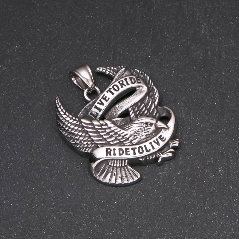 Pendentif masculin Aigle, acier inoxydable 40 × 35 mm