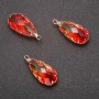 Pendentif « Goutte » couleur jaune-orange, monture dorée 10×24 mm