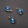Pendentif «Goutte» couleur bleue, monture dorée 10 x 17 mm