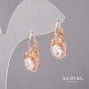 Boucles d’oreilles Xuping, pierres blanches 10×23 mm, dorure 18K