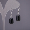 Boucles d'oreilles en aventurine «Sable bleu Nuit du Caire» barillet, diamètre 10×15 mm