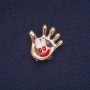 Broche paume émaillée, métal doré 24×25 mm