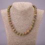 Collier en héliotrope, perles facettées de 10 mm (±), longueur 45 cm+