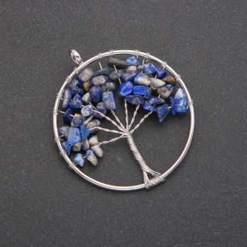 Pendentif « Arbre de vie » en sodalite, diamètre 50 mm