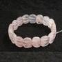 Bracelet élastique en quartz rose, pierres ovales 13×18 mm