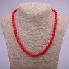 Collier en corail, perles pressées, billes lisses de 6 mm, longueur 45 cm