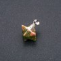 Pendentif Merkaba en jaspe et héliotrope 10×10 mm