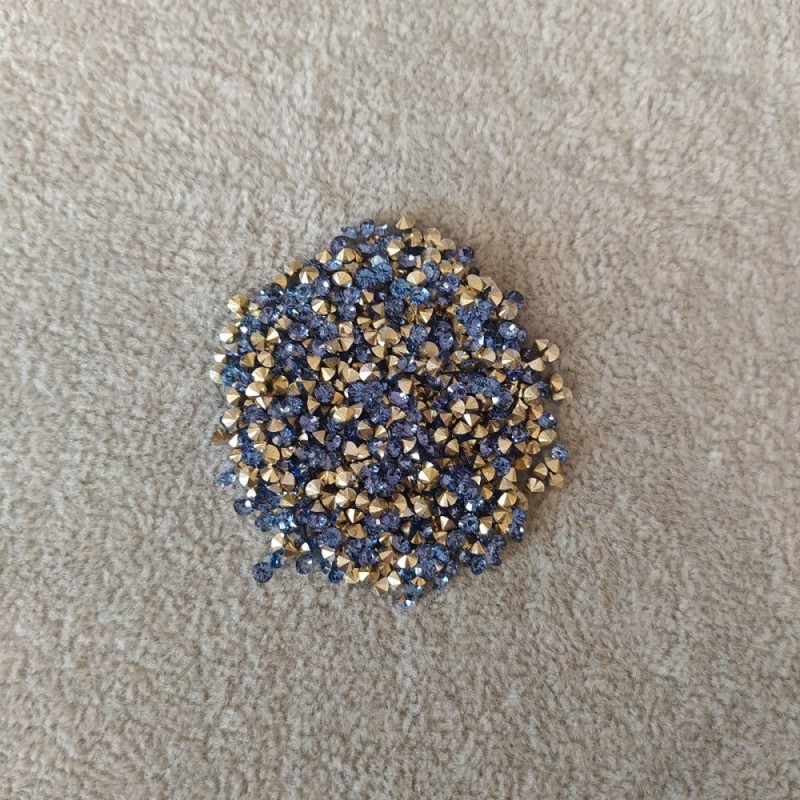 Pierres strass bleues, diamètre 3 mm (±), emballage 4 g (±)