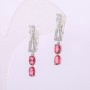 Boucles d'oreilles Xuping avec pierres roses 31 × 5 mm rhodié