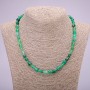 Collier en agate verte galetée, diamètre 7×9 mm (±), longueur 48 cm