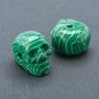 Perle Tête-de-mort en malachite pressée 25×19 mm +