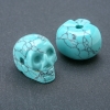 Perle en forme de crâne Turquoise (pierre synthétique) 25×19 mm +