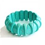 Bracelet élastique en turquoise verte veinée, design intéressant