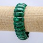Bracelet élastique en malachite (pressée) maillons lisses 21×9 mm+