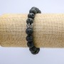 Bracelet élastique en lave, diamètre 10 mm ±, avec couronne
