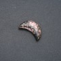 Demi-lune en rhodonite, 12×30×8 mm (±), sans trou