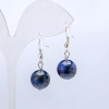Boucles d'oreilles en azurite, boule lisse, diamètre 10 mm, longueur 3,5 cm