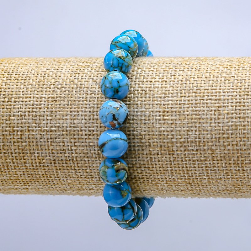 Bracelet élastique en jaspe impérial, perles lisses de 10 mm ±, longueur 18 cm ±