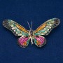 Broche Papillon en métal doré, strass multicolores 42×82 mm +