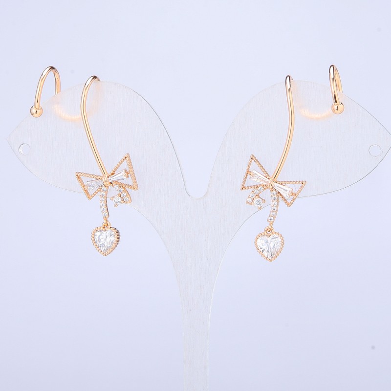 Cuff Xuping doré 18K, strass blancs, longueur 40 mm +