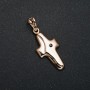 Pendentif Xuping plaqué or 18K Croix avec strass noir, dimensions 35×14 mm +