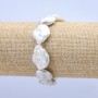 Bracelet élastique en perles baroques, diamètre 22×15 mm +-, longueur 18 cm +