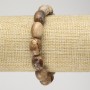 Bracelet élastique en jaspe paysage, perles-barillet, diamètre 10×14 mm+