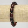 Bracelet élastique en agate naturelle, barillet lisse, diamètre 10×13+