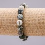 Bracelet élastique en agate mousse, diamètre 10,5 mm+