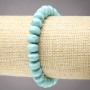 Bracelet élastique en turquoise, rondelles lisses, diamètre 9 × 7 mm+